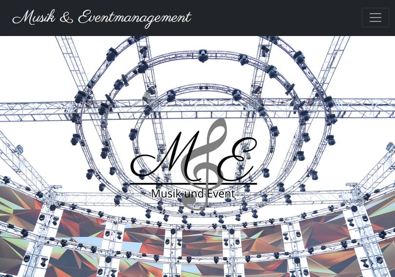 Screenshot Homepage Musik und Event